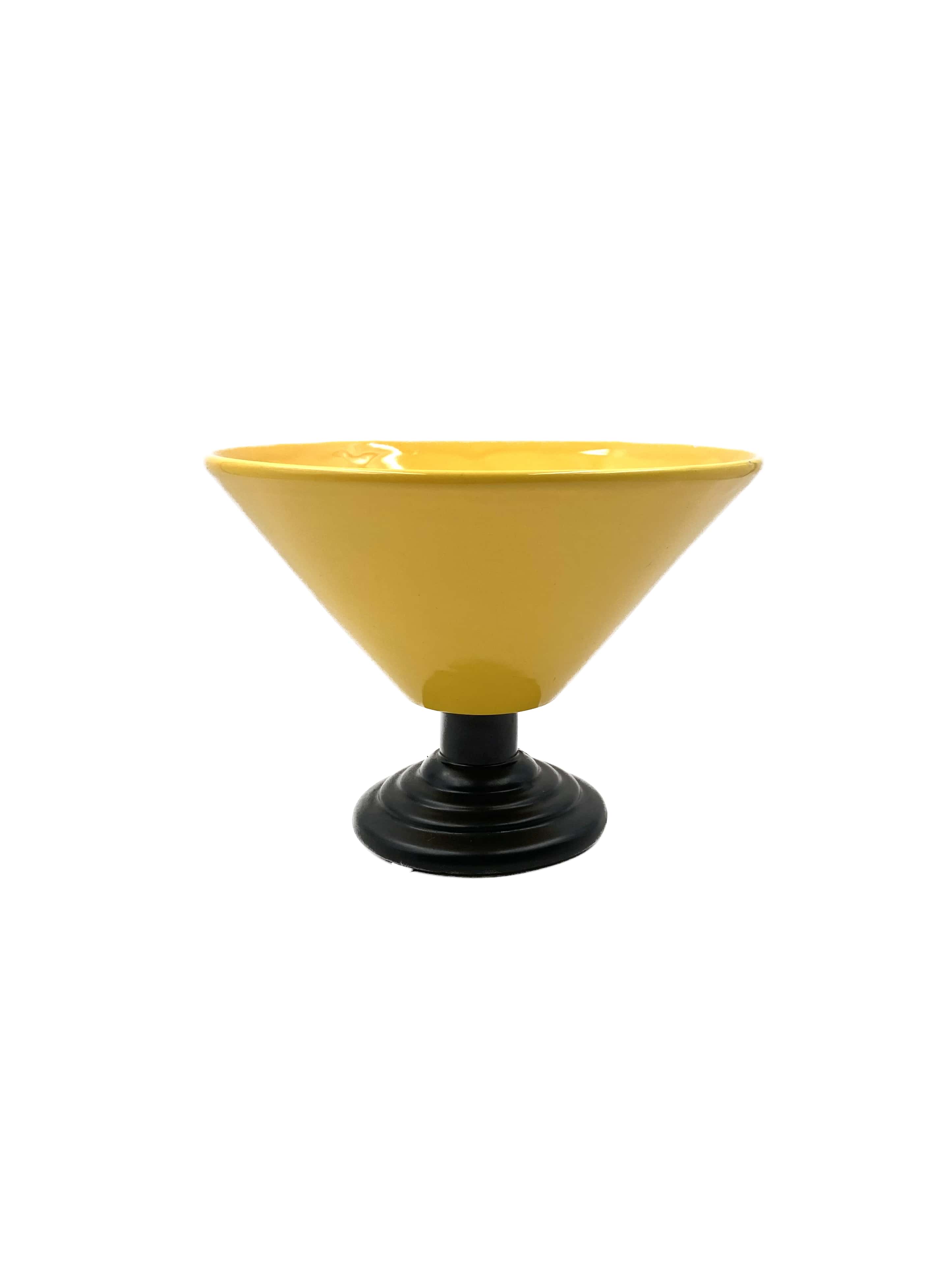 Yellow Conic Vase, postmodern, Italy 1980s