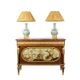 Empire style chest of drawers in lacquer, bronze and marble. Nineteenth century.