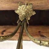 Empire bronze chandelier with 4 lights in glass tulips