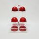 Condiment service oil vinegar salt pepper vintage plexi and red plastic