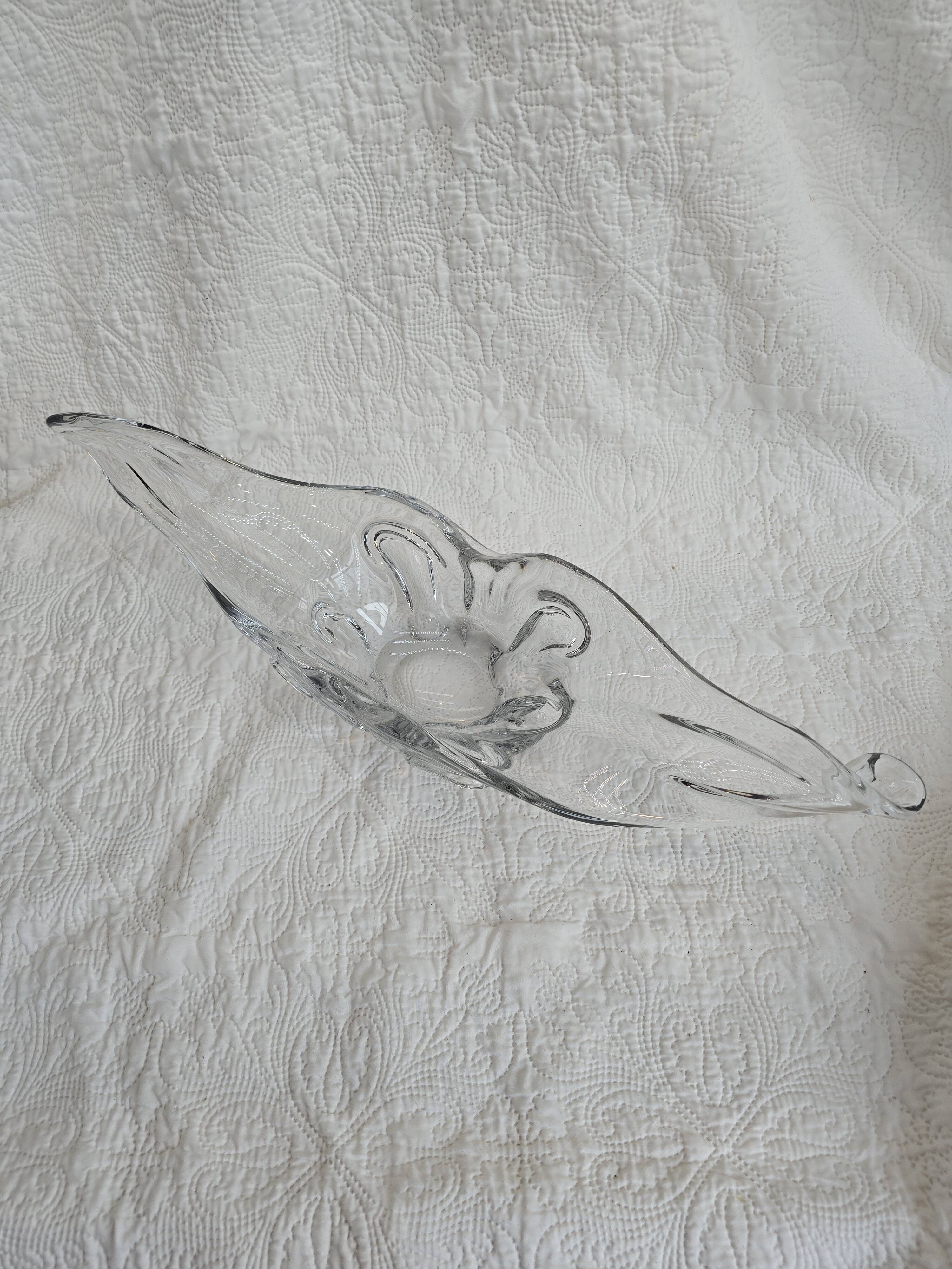 60s elongated crystal bowl