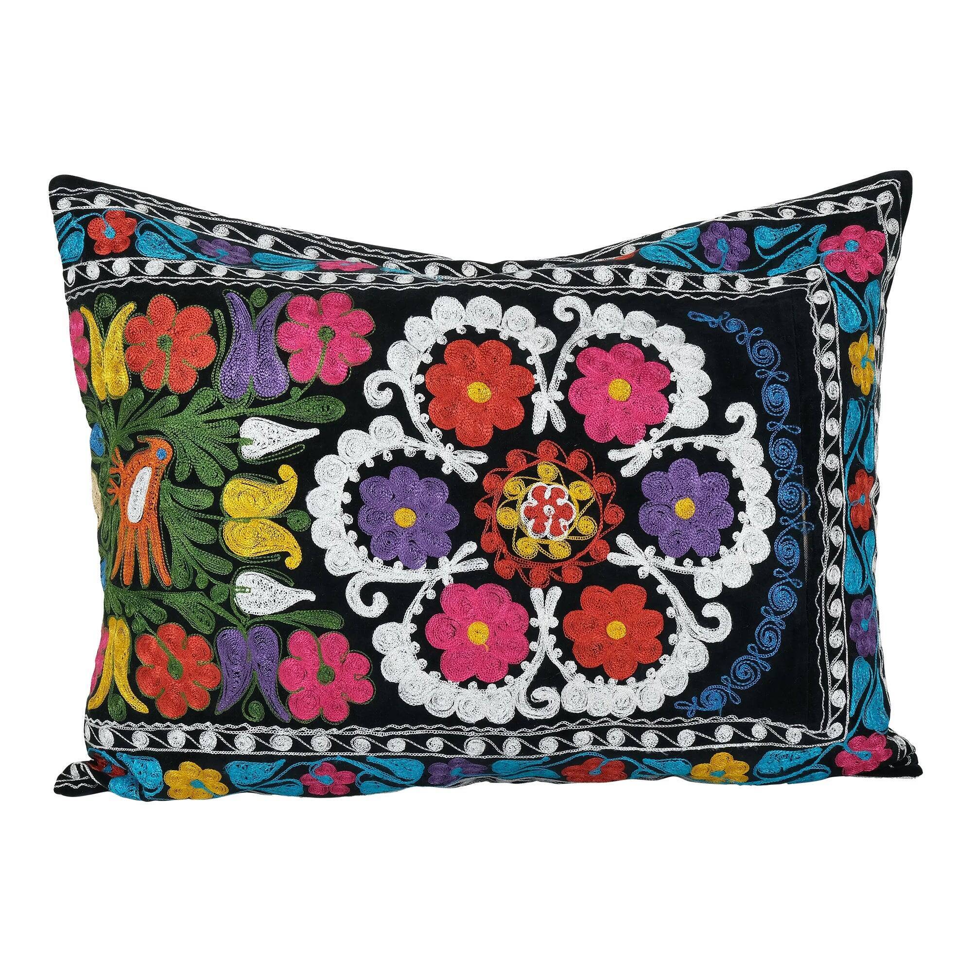 Vintage embroidered cushion cover 76x61 cm