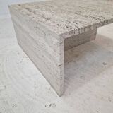 Table Basse Carrée en Travertin par Up & Up Italy, 1970s