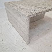 Table Basse Carrée en Travertin par Up & Up Italy, 1970s