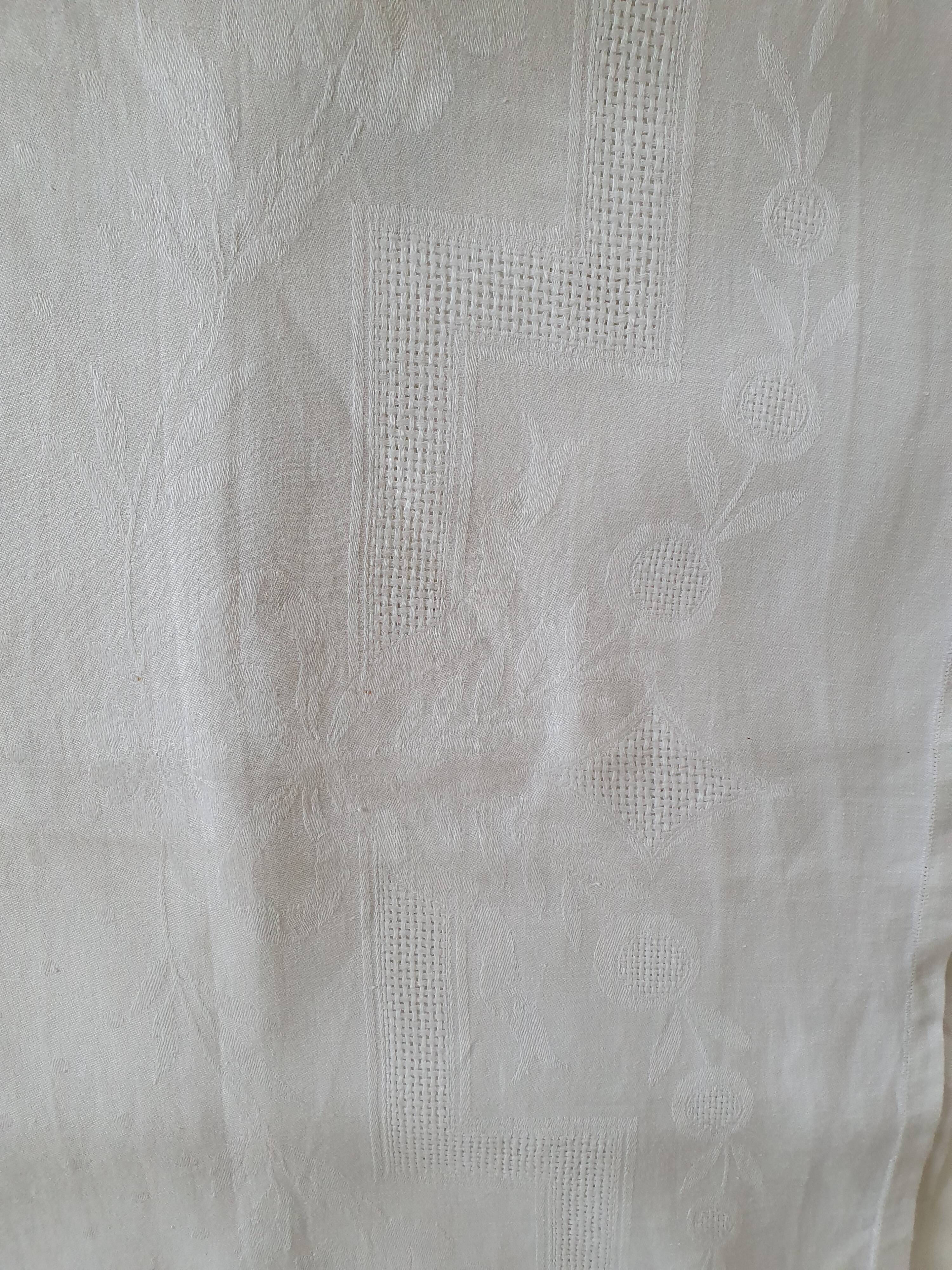 Old tablecloth in damask