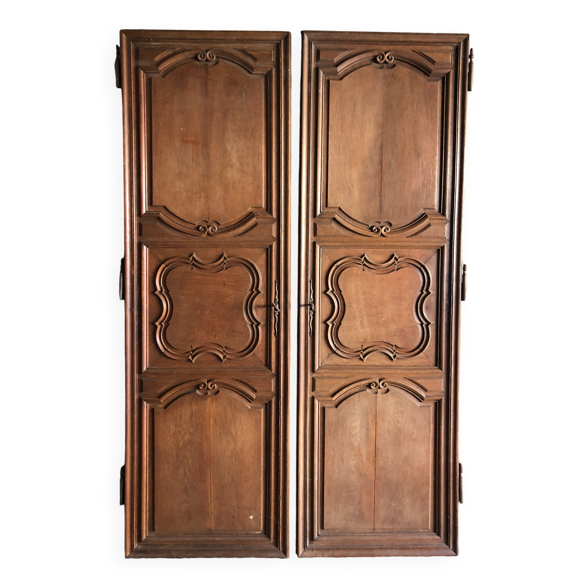 Pair of cupboard doors - Oak, late 18th century