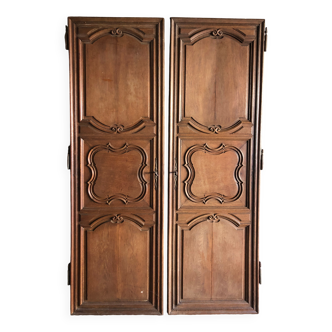 Pair of cupboard doors - Oak, late 18th century