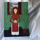 Painting oil Japanese interior scene