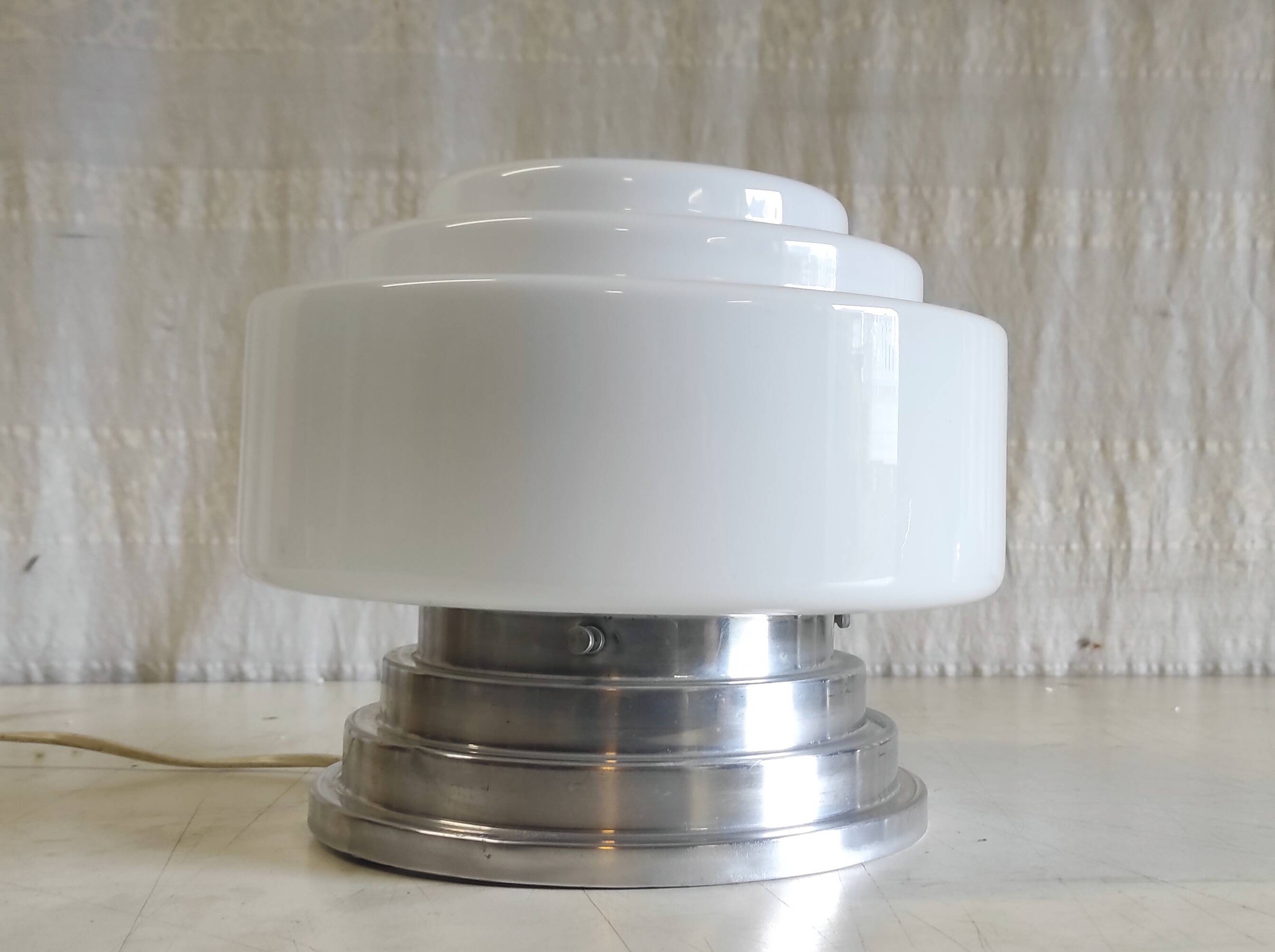 Mazda style Bauhaus opaline globe ceiling light - 1930s/40s