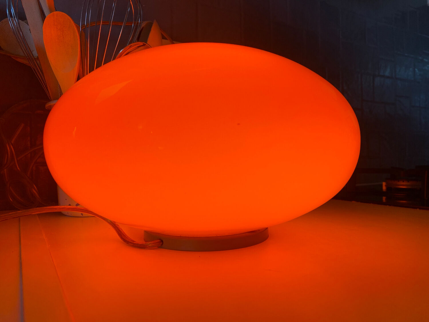 UFO lamp globe in vintage orange mushroom glass