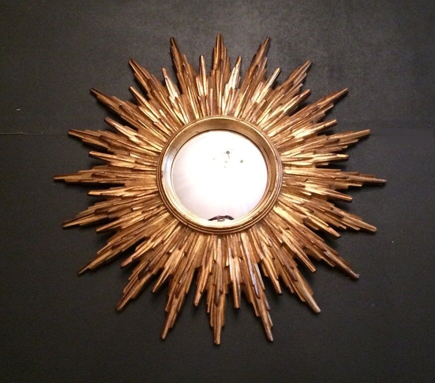 Mirror golden sun 49 cm " hollywood regency "