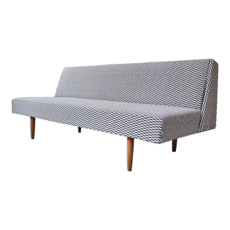 Convertible geometric sofa 3 places 1960 vintage bed bench