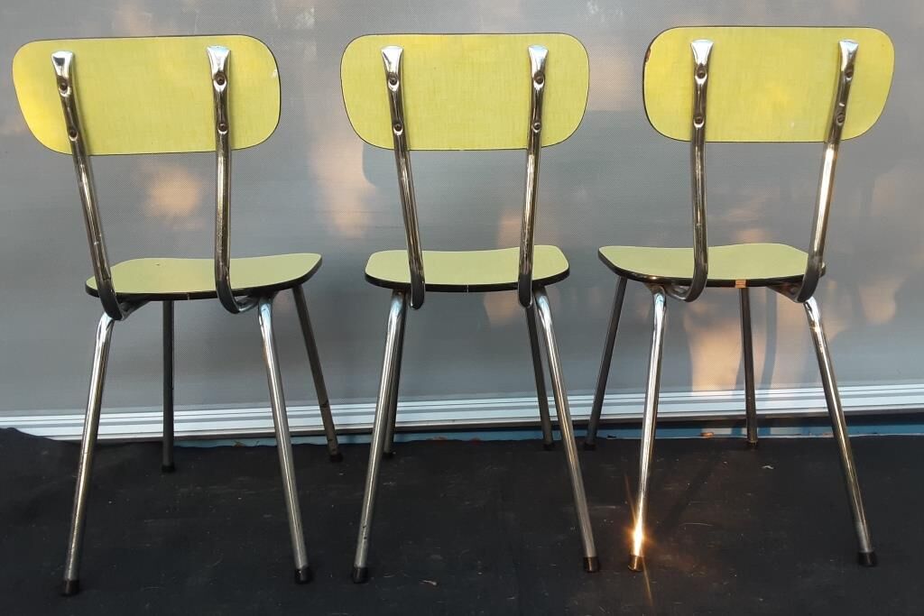 Trio yellow formica chairs