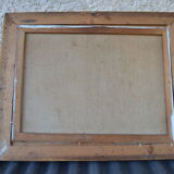 Ancient painting 19th century mountain landscape