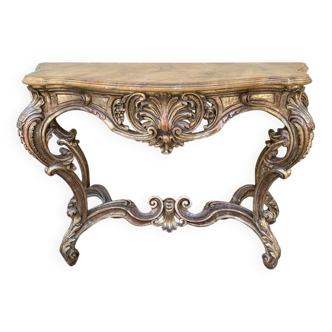 Louis XV style patinated wooden console