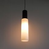 Large black and white glass pendant lamp by Evenblij, 1960's