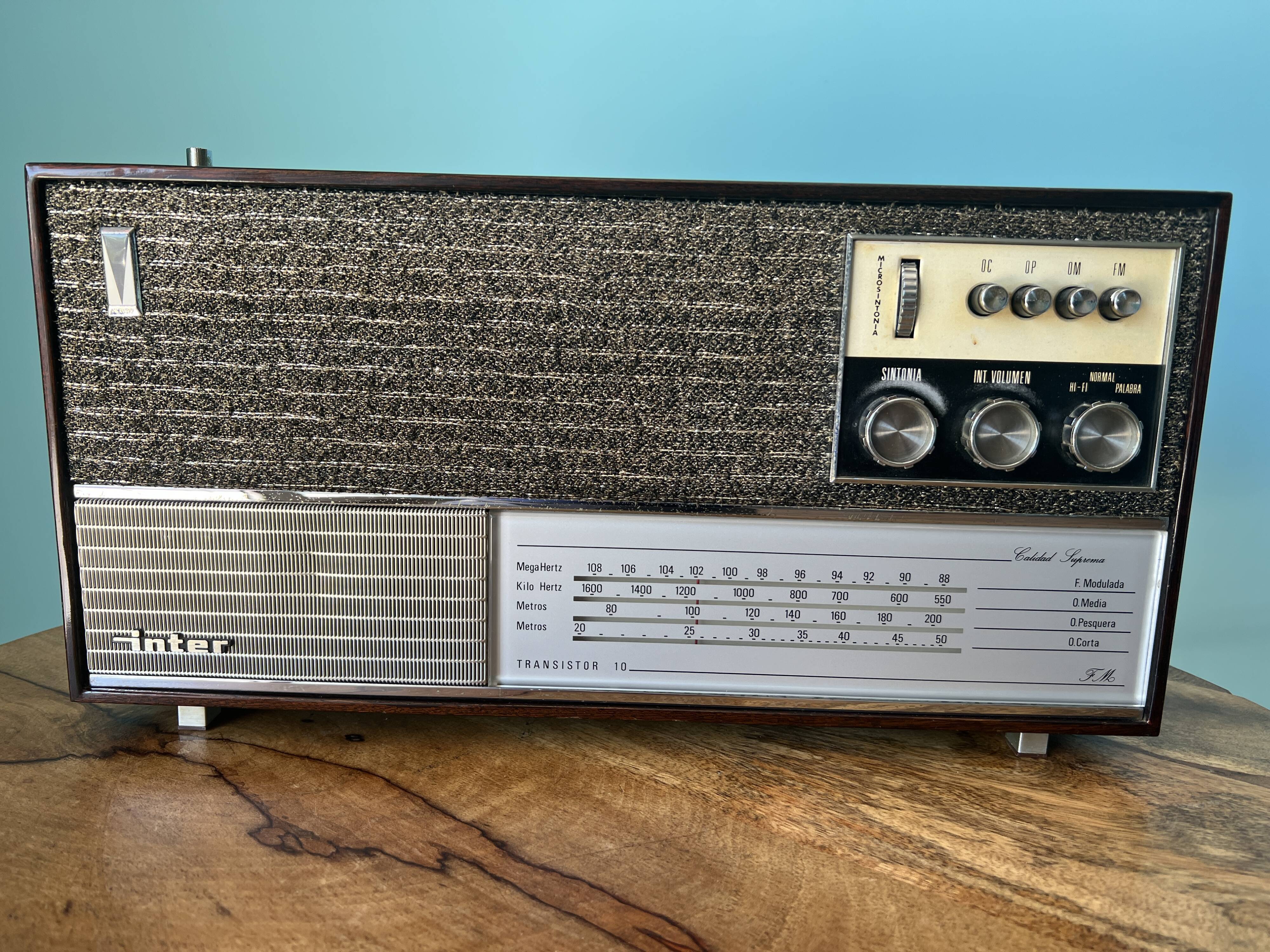 Transistor radio from the 70s, inter brand, for mid century modern apartment decoration