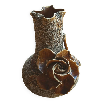 Beautiful antique majolica and slipware vase