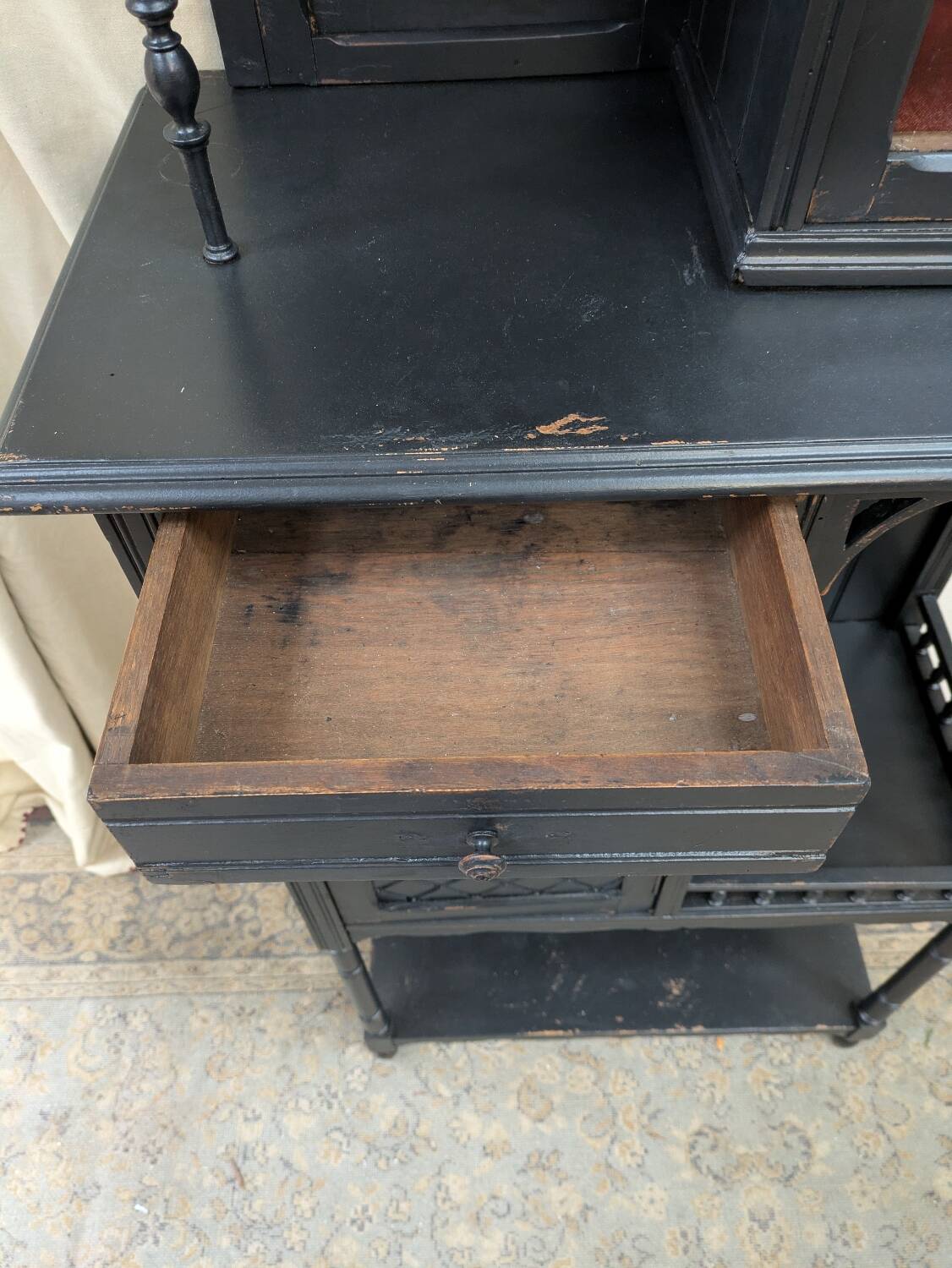 Black antique shelf