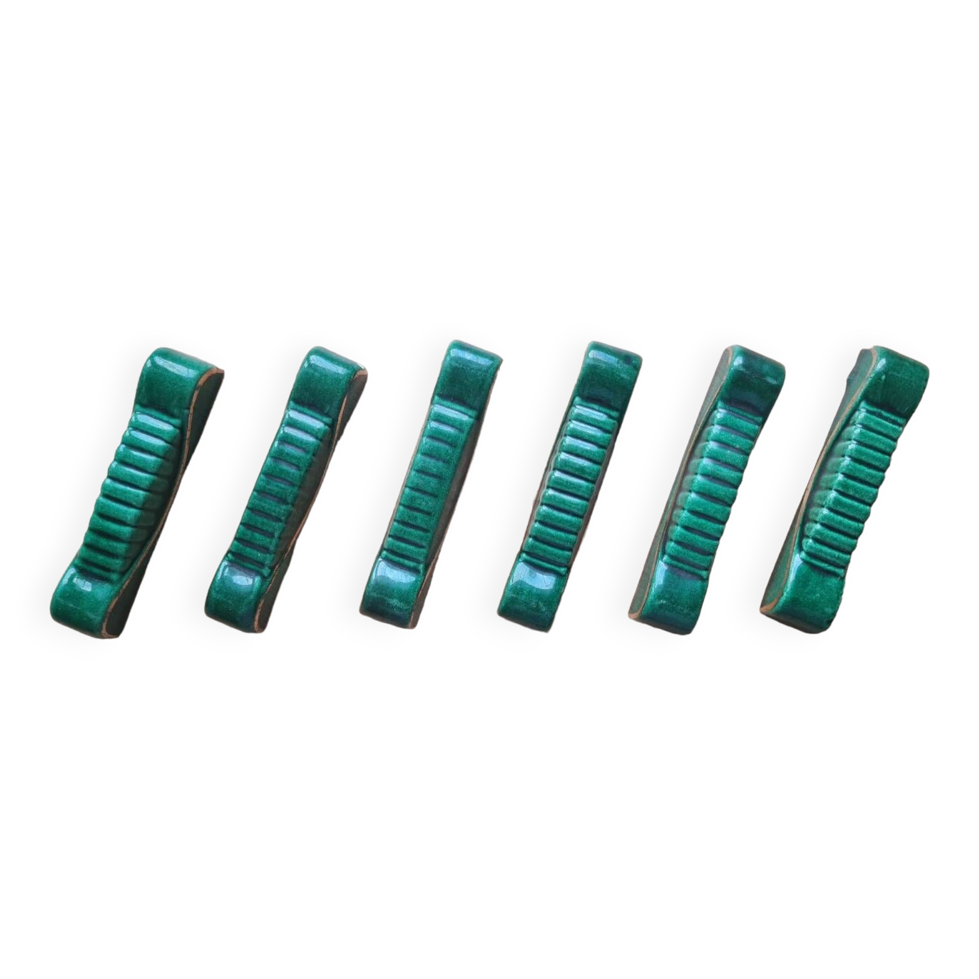 Set of 6 earthenware knife holders