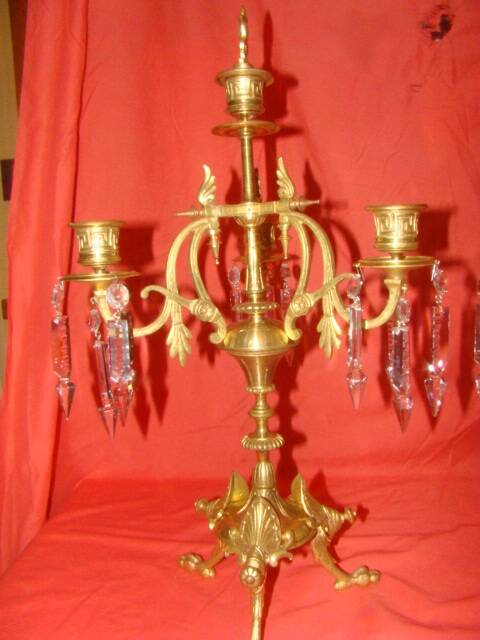 pair of bronze candelabra with 4 candle holders from the late 19th century