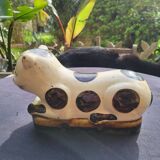 Cizhou style ceramic neck rest cat