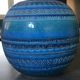 Vase ceramic blue Aldo Londi for Flavia Montelupo faïence vintage 60/70 italy