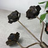 Rose shaped metal candle holder