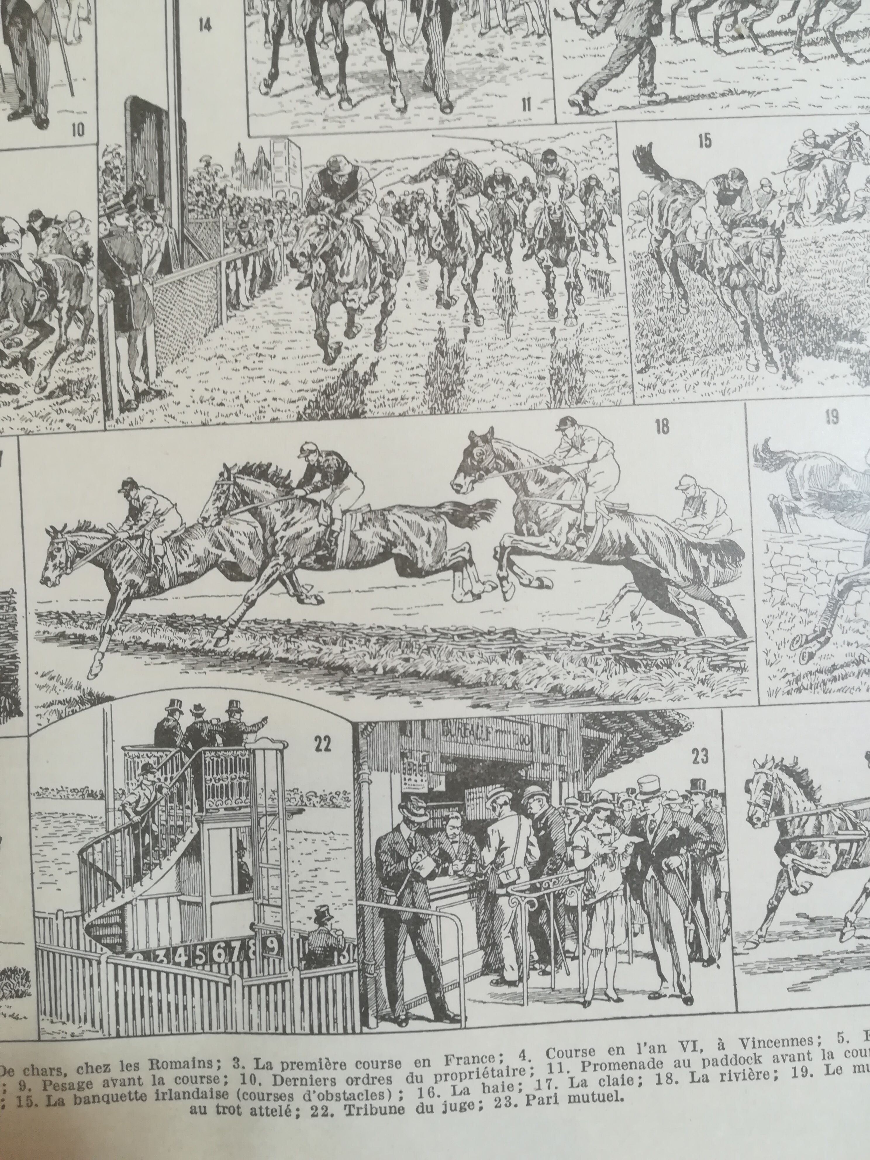 Lithograph on horse racing from 1928