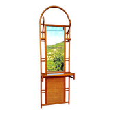 Vintage rattan entrance hall wardrobe