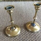 Pair of copper candle holders