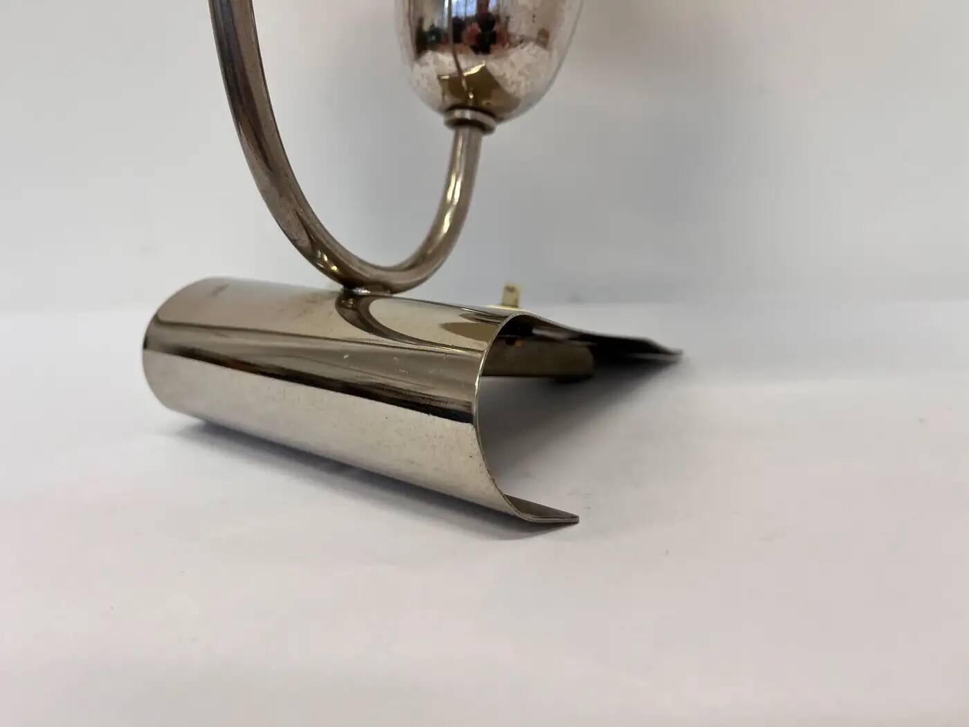 Rare Art Deco Functionalism Chrome Table Lamp, Czechoslovakia, 1930s
