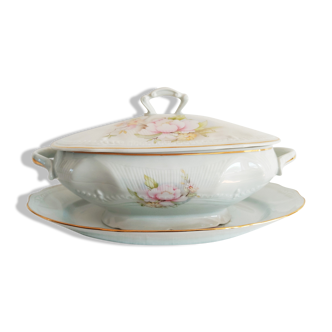 Soupière et son plat en porcelaine de Limoges