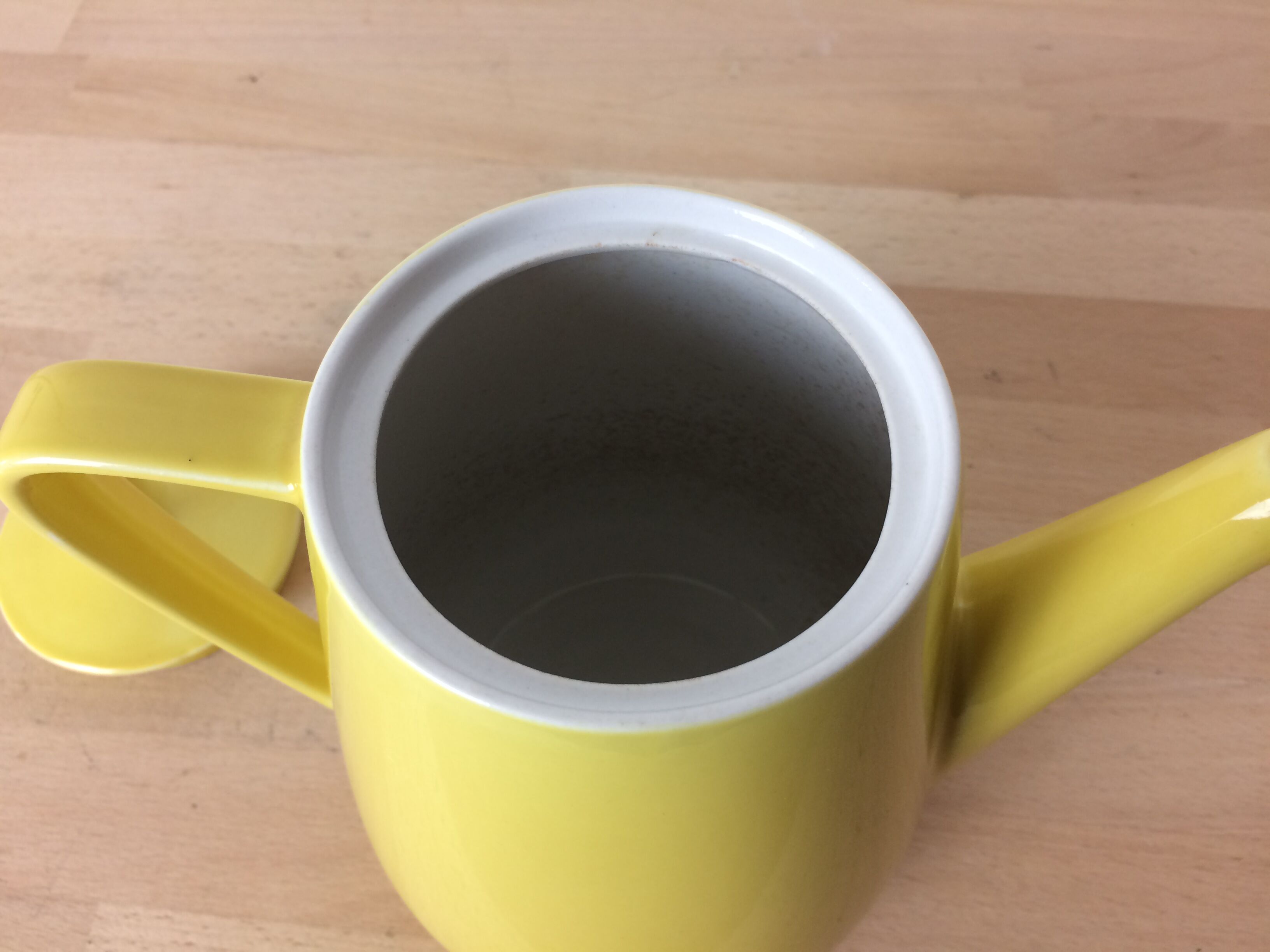 Yellow ceramic teapot, 1950s
