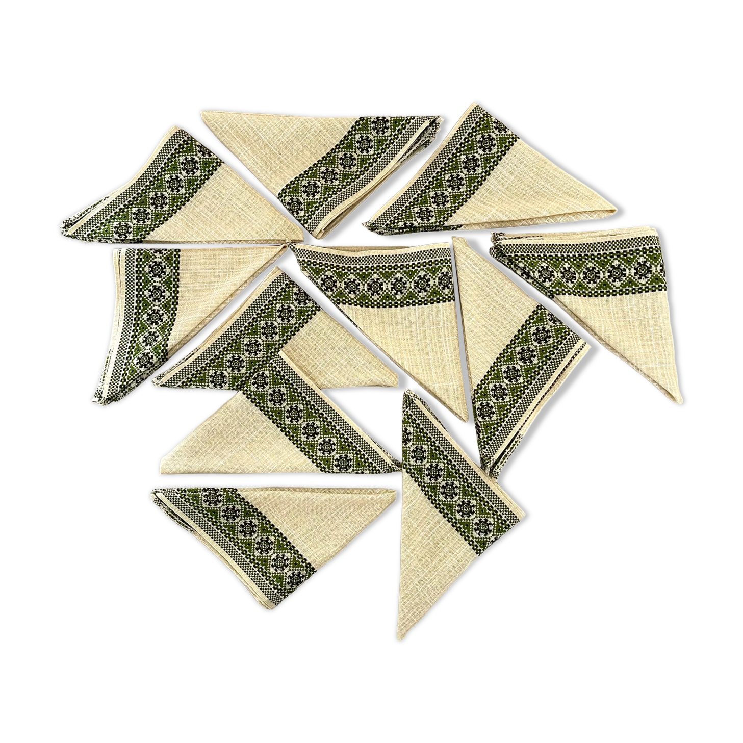 10 serviettes de table vintage 1970