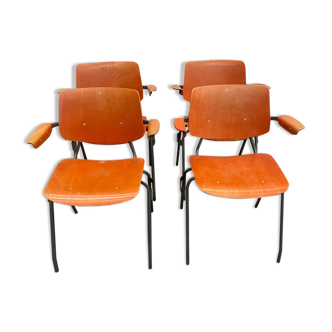 Lot 4 school chairs Kho Liang The orange