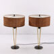 Stiffel Table lamps set Rare with original shade, 1950 USA.