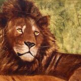 Oil on canvas "Couple of felines" by Dominique PROTTI-BARAIZE