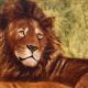 Oil on canvas "Couple of felines" by Dominique PROTTI-BARAIZE