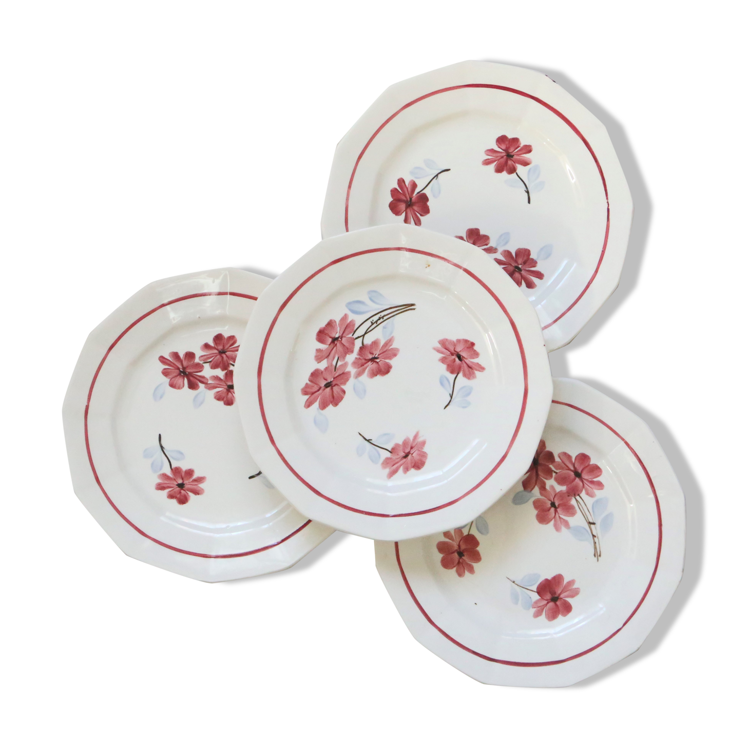 Dessert plates x 4, 1930, Céranord