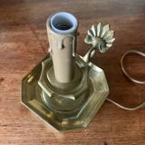Candle holder transformed into a lamp