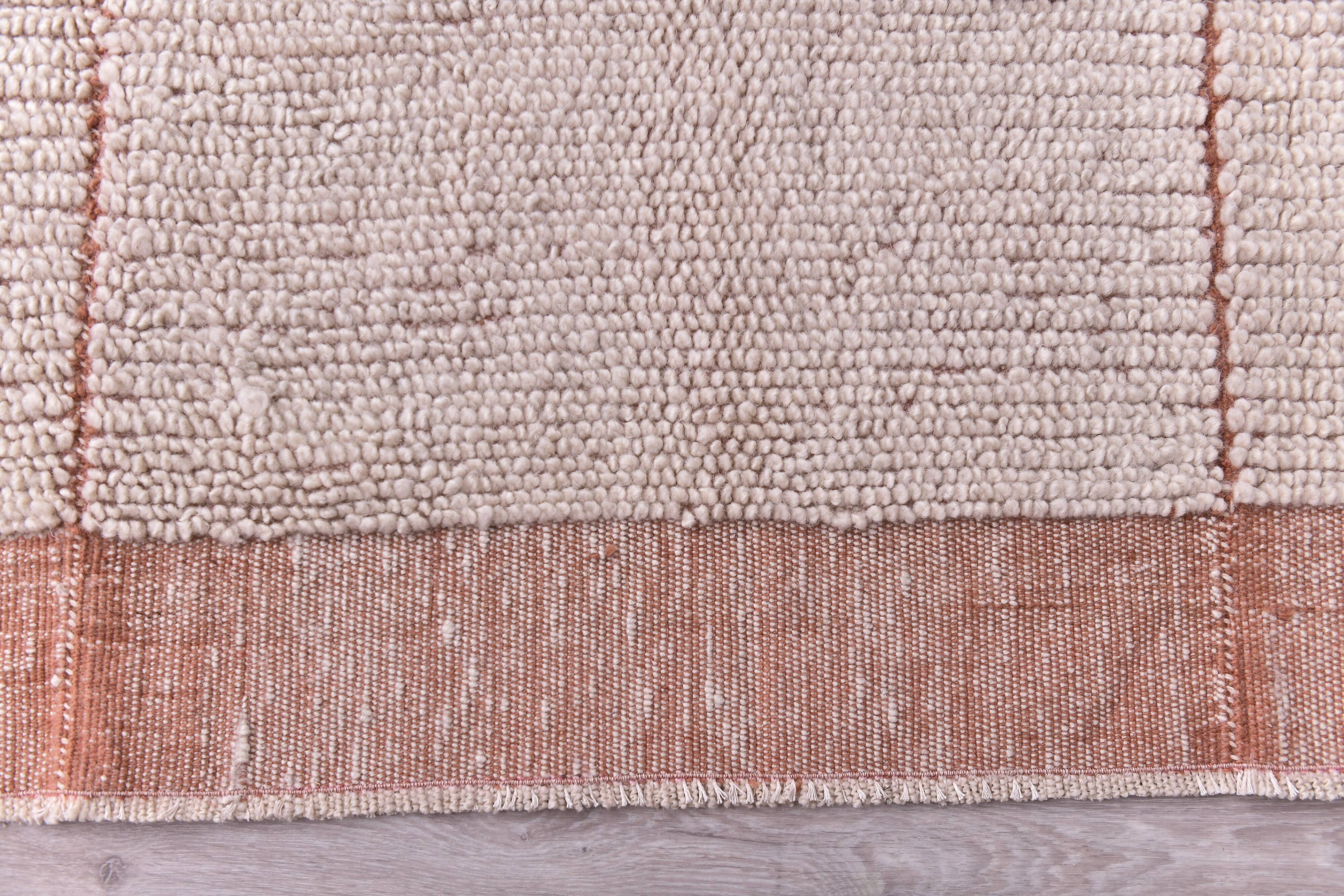 Wool Shaggy rug 200x300 cm , Hand made wool apricot orange carpet