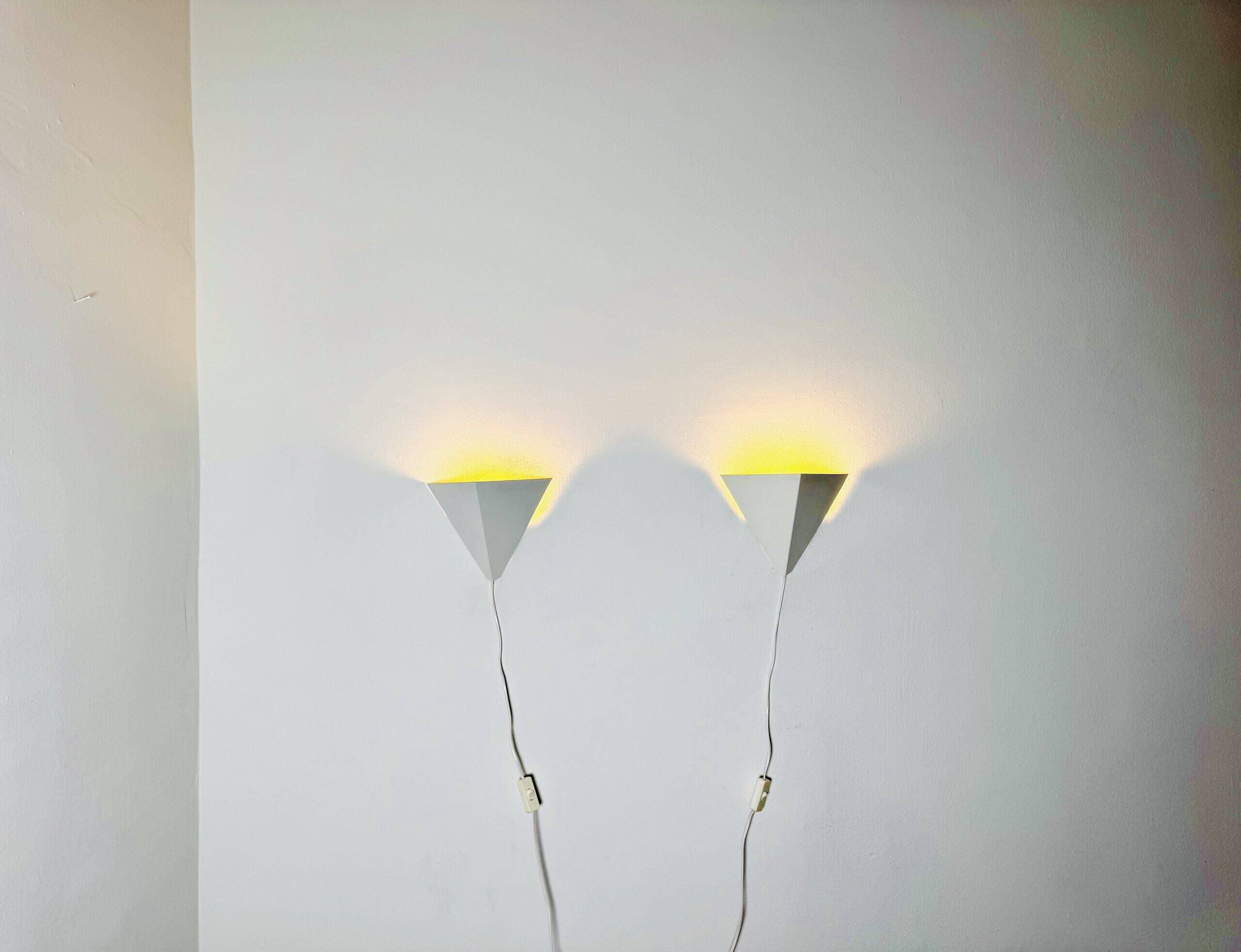 Geometric Pyramid Wall Lamps By J.J.M. Hoogervorst For Anvia Nederland, The Netherlands, 1960S