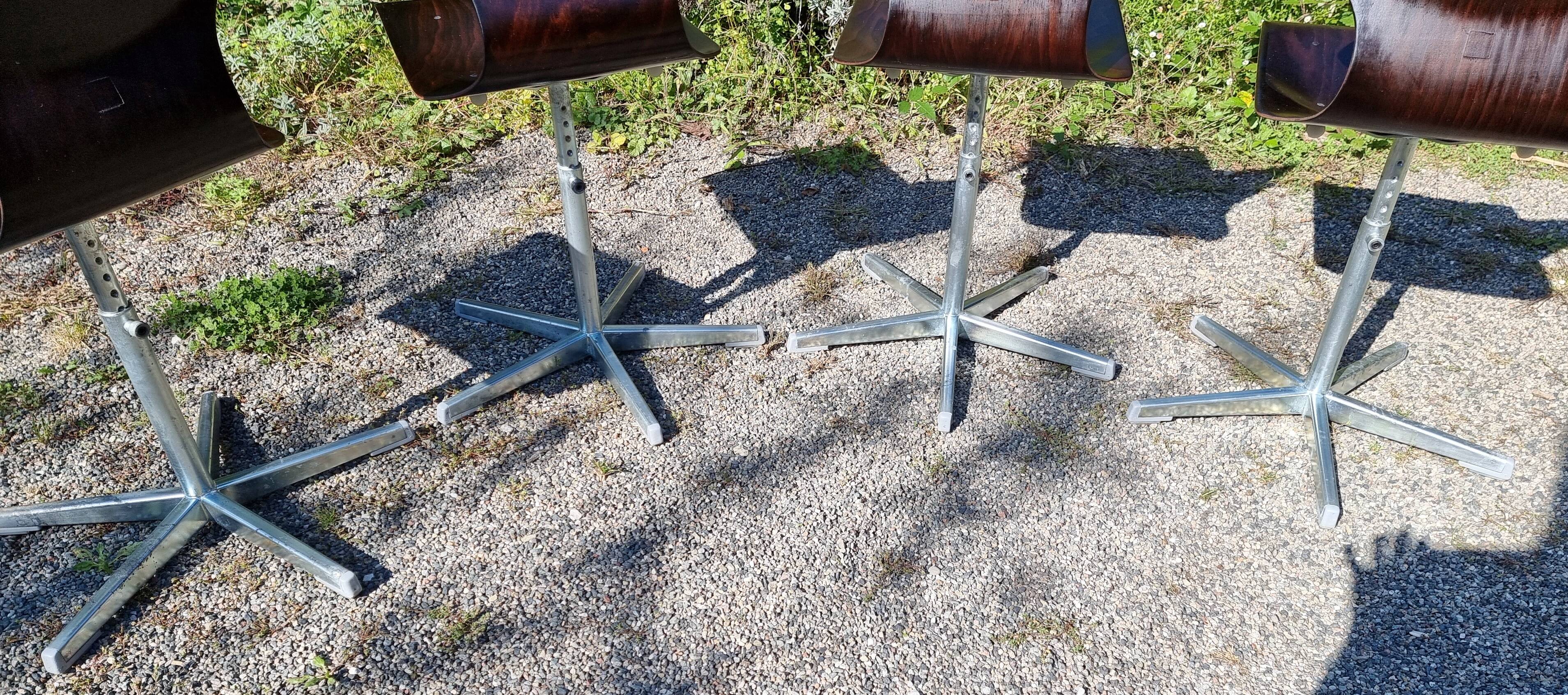 4 Pagwood Pagholz Flototo chairs from the 70s