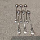 6 silver-plated metal dessert spoons by Christofle Marly, 19.6 cm.