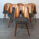 Set 6 chairs Walnut Suman by MIER, Mid-Century Czechoslovakia 1960 s