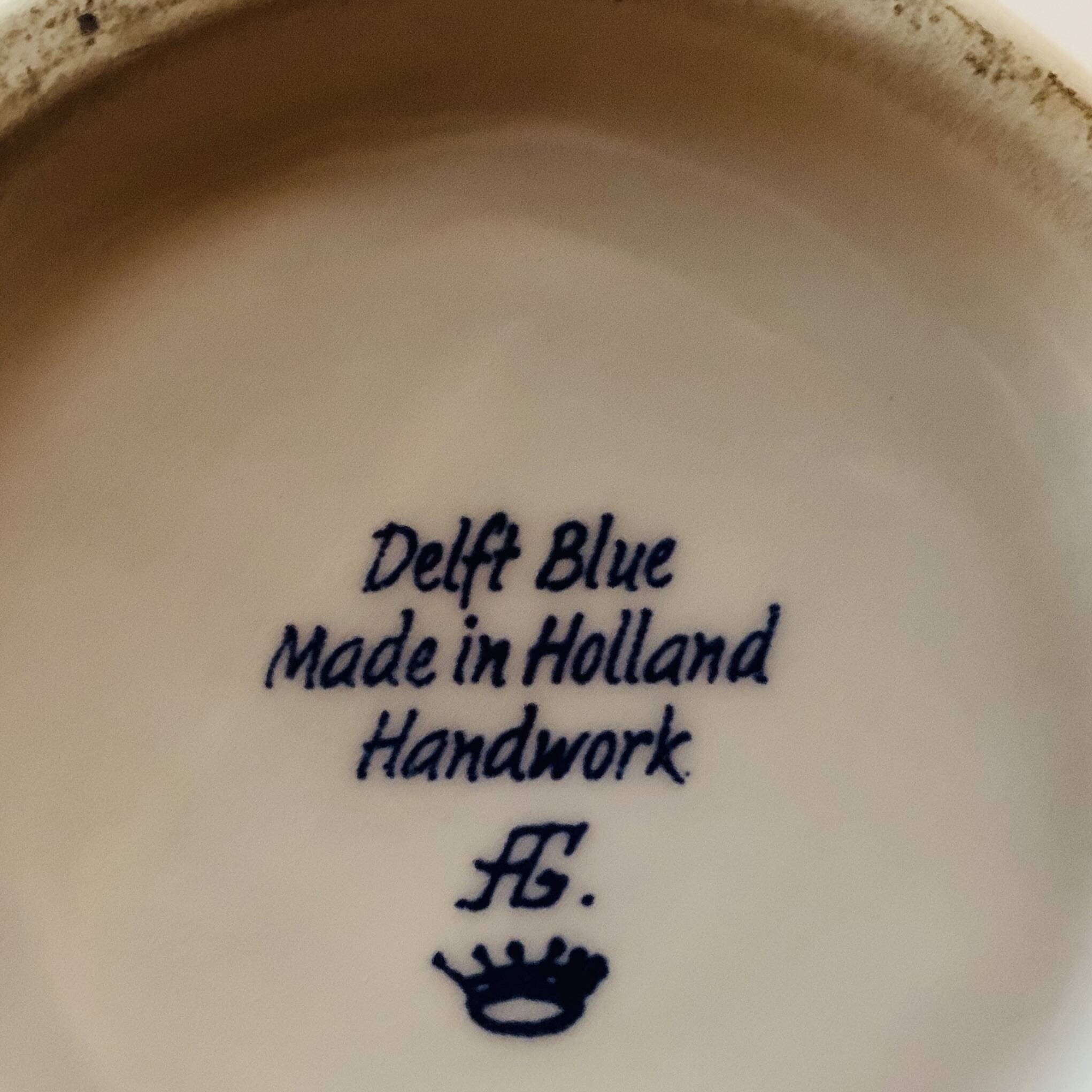 Vintage Delft Blue pitcher or jug - earthenware Made in Holland