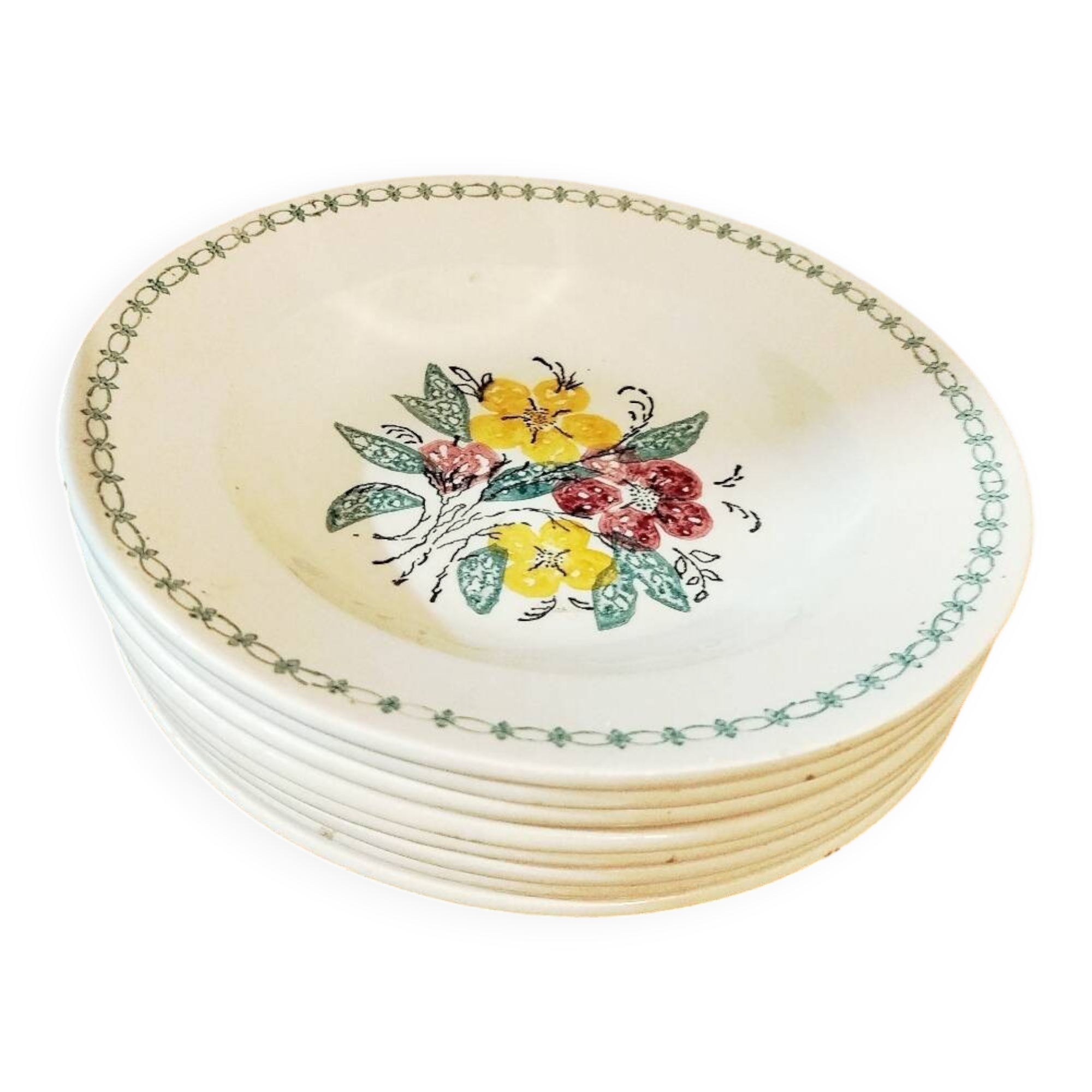 8 Digoin Sarreguemines plates