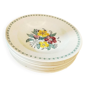 8 assiettes digoin sarreguemines