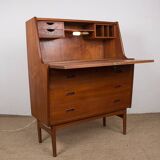 Danish Teak Secretary Desk Model 37 by Arne Wahl Iversen for Vinde Mobelfabrik 1960.